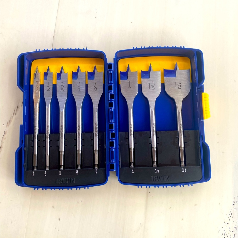 IRWIN Tools Speedbor Blue Groove Pro Spade Bit Set with Case 8 Piece